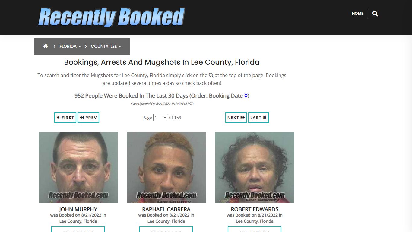 Recent bookings, Arrests, Mugshots in Lee County, Florida - Recently Booked